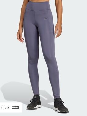 NWOT Adidas OPTIMÉ Full Length Purple Leggings w/ Side Pocket | Size Medium